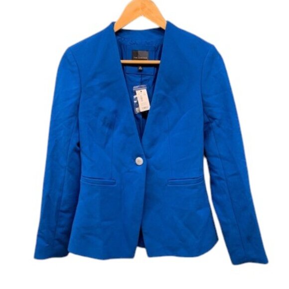The Limited Collarless Blazer Jacket Women’s Size XS Marine Blue One Button NWT - Picture 1 of 15